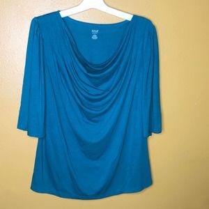 a.n.a. Blouse Maternity Teal Cowl Neck L